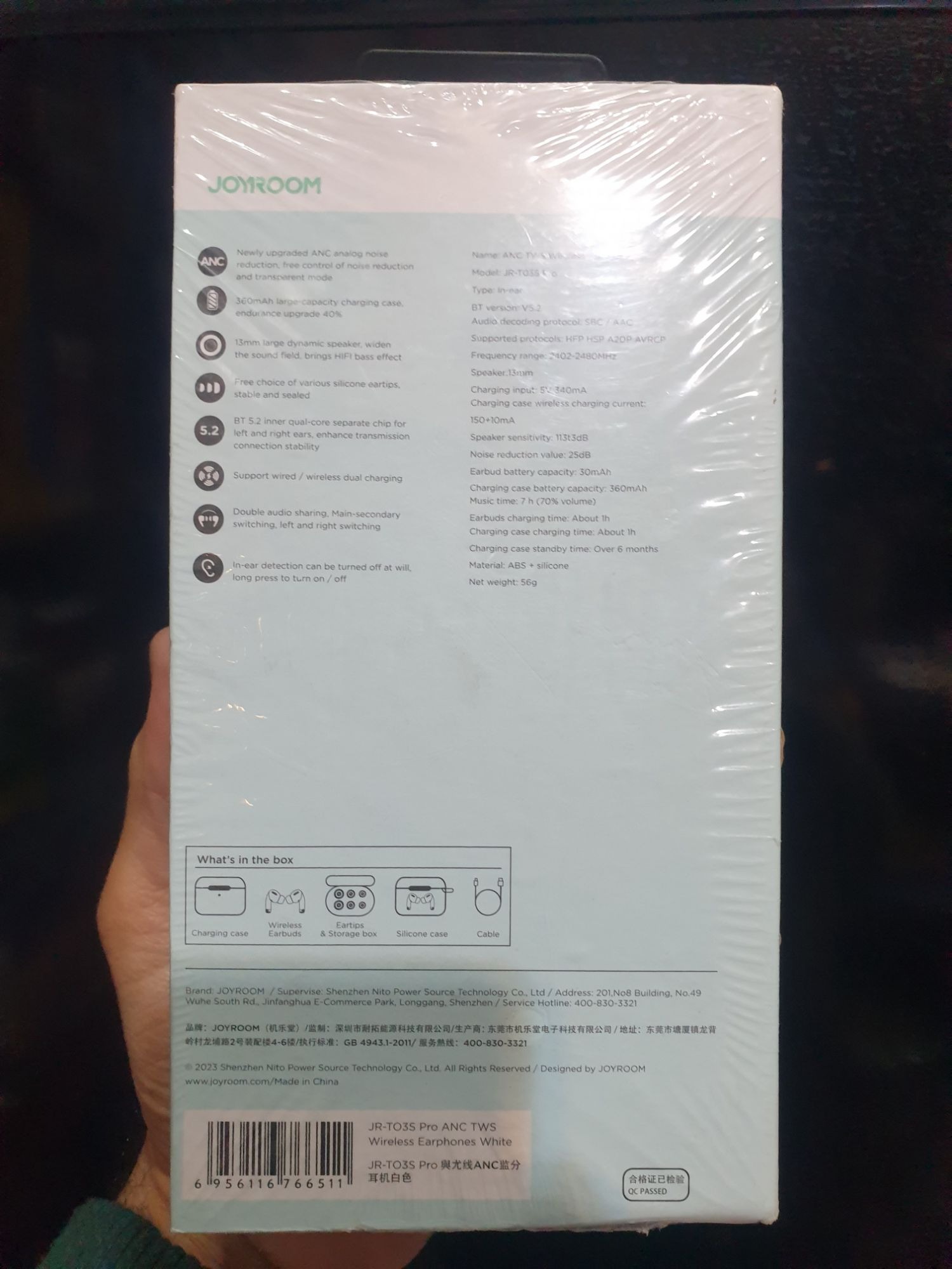 Joyroom AirPods Pro (JR-T03S Pro) – True Wireless Stereo Bluetooth Earbuds with Charging Case - Image 6